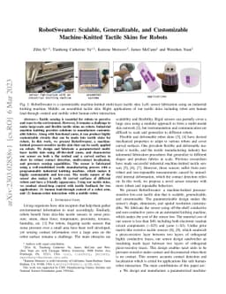 RobotSweater: Scalable, Generalizable, and Customizable Machine-Knitted
  Tactile Skins for Robots