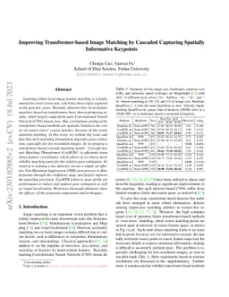 Improving Transformer-based Image Matching by Cascaded Capturing
  Spatially Informative Keypoints