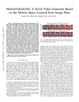 MotionVideoGAN: A Novel Video Generator Based on the Motion Space
  Learned from Image Pairs