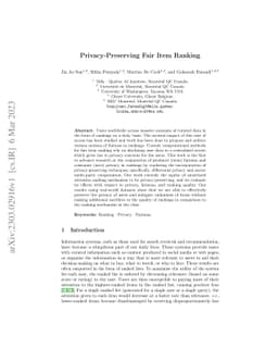 Privacy-Preserving Fair Item Ranking
