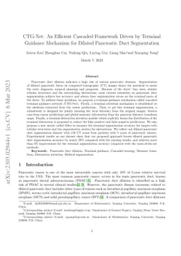 CTG-Net: An Efficient Cascaded Framework Driven by Terminal Guidance
  Mechanism for Dilated Pancreatic Duct Segmentation