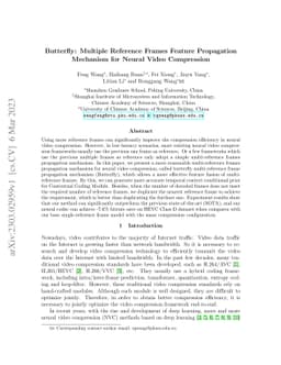 Butterfly: Multiple Reference Frames Feature Propagation Mechanism for
  Neural Video Compression