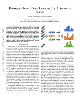 Histogram-based Deep Learning for Automotive Radar