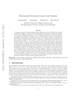 Environment Invariant Linear Least Squares