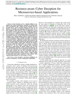 Resource-aware Cyber Deception for Microservice-based Applications