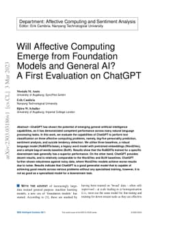 Will Affective Computing Emerge from Foundation Models and General AI? A
  First Evaluation on ChatGPT