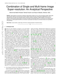 Combination of Single and Multi-frame Image Super-resolution: An
  Analytical Perspective