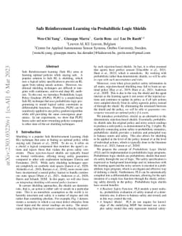 Safe Reinforcement Learning via Probabilistic Logic Shields
