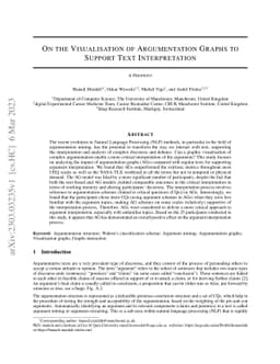 On the Visualisation of Argumentation Graphs to Support Text
  Interpretation