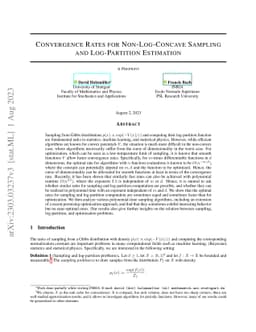 Convergence Rates for Non-Log-Concave Sampling and Log-Partition
  Estimation