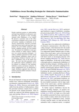 Faithfulness-Aware Decoding Strategies for Abstractive Summarization