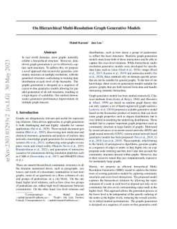 On Hierarchical Multi-Resolution Graph Generative Models