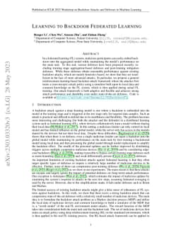 Learning to Backdoor Federated Learning