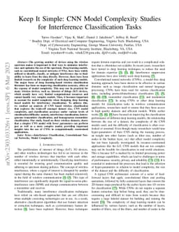 Keep It Simple: CNN Model Complexity Studies for Interference
  Classification Tasks