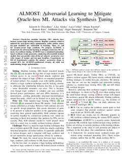 ALMOST: Adversarial Learning to Mitigate Oracle-less ML Attacks via
  Synthesis Tuning