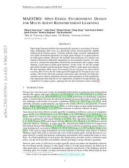 MAESTRO: Open-Ended Environment Design for Multi-Agent Reinforcement
  Learning