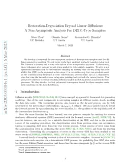 Restoration-Degradation Beyond Linear Diffusions: A Non-Asymptotic
  Analysis For DDIM-Type Samplers