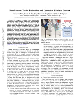 Simultaneous Tactile Estimation and Control of Extrinsic Contact