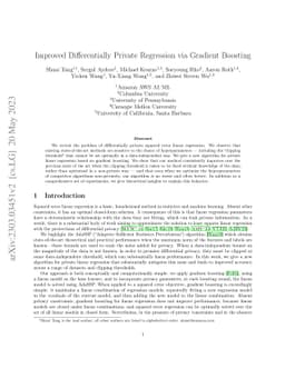 Improved Differentially Private Regression via Gradient Boosting