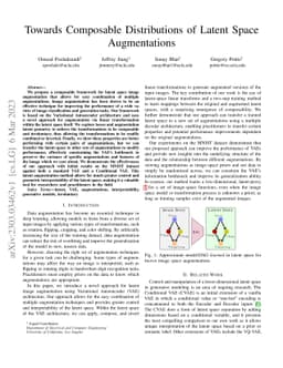 Towards Composable Distributions of Latent Space Augmentations