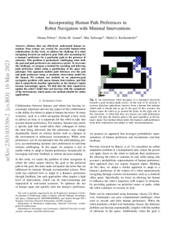 Incorporating Human Path Preferences in Robot Navigation with Minimal
  Interventions