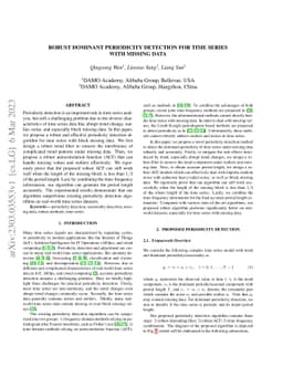 Robust Dominant Periodicity Detection for Time Series with Missing Data
