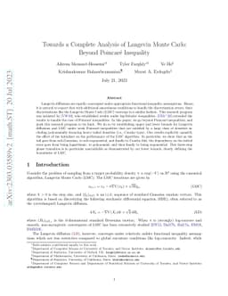 Towards a Complete Analysis of Langevin Monte Carlo: Beyond Poincaré
  Inequality