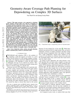 Geometry-Aware Coverage Path Planning for Depowdering on Complex 3D
  Surfaces