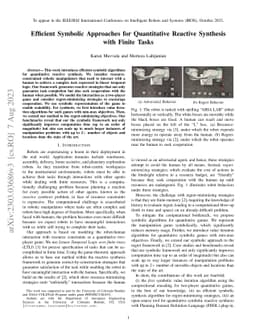 Efficient Symbolic Approaches for Quantitative Reactive Synthesis with
  Finite Tasks