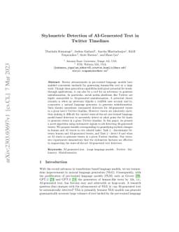 Stylometric Detection of AI-Generated Text in Twitter Timelines