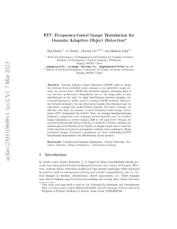 FIT: Frequency-based Image Translation for Domain Adaptive Object
  Detection