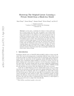 Bootstrap The Original Latent: Learning a Private Model from a Black-box
  Model