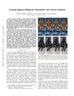 Learning Bipedal Walking for Humanoids with Current Feedback