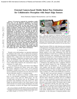 External Camera-based Mobile Robot Pose Estimation for Collaborative
  Perception with Smart Edge Sensors