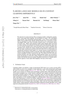 Larger language models do in-context learning differently