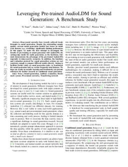 Leveraging Pre-trained AudioLDM for Text to Sound Generation: A
  Benchmark Study