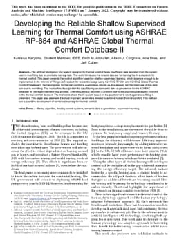 Developing the Reliable Shallow Supervised Learning for Thermal Comfort
  using ASHRAE RP-884 and ASHRAE Global Thermal Comfort Database II