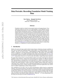 Data Portraits: Recording Foundation Model Training Data