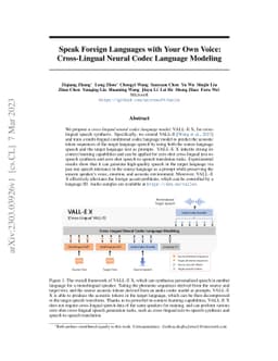 Speak Foreign Languages with Your Own Voice: Cross-Lingual Neural Codec
  Language Modeling