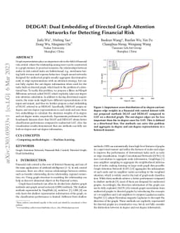 DEDGAT: Dual Embedding of Directed Graph Attention Networks for
  Detecting Financial Risk