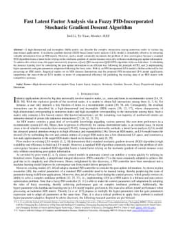 Fast Latent Factor Analysis via a Fuzzy PID-Incorporated Stochastic
  Gradient Descent Algorithm