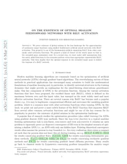 On the existence of optimal shallow feedforward networks with ReLU
  activation