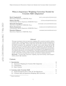 When is Importance Weighting Correction Needed for Covariate Shift
  Adaptation?