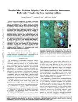 DeepSeeColor: Realtime Adaptive Color Correction for Autonomous
  Underwater Vehicles via Deep Learning Methods