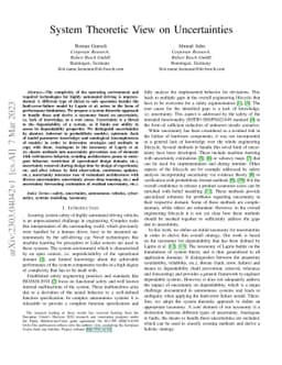 System Theoretic View on Uncertainties