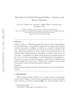 Heuristics for Vehicle Routing Problem: A Survey and Recent Advances