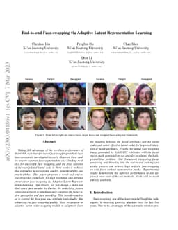 End-to-end Face-swapping via Adaptive Latent Representation Learning