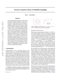 Toward a Geometric Theory of Manifold Untangling