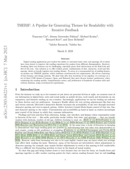 THERIF: A Pipeline for Generating Themes for Readability with Iterative
  Feedback