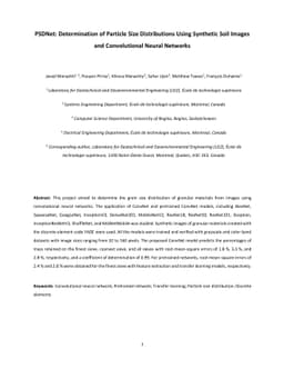 PSDNet: Determination of Particle Size Distributions Using Synthetic
  Soil Images and Convolutional Neural Networks